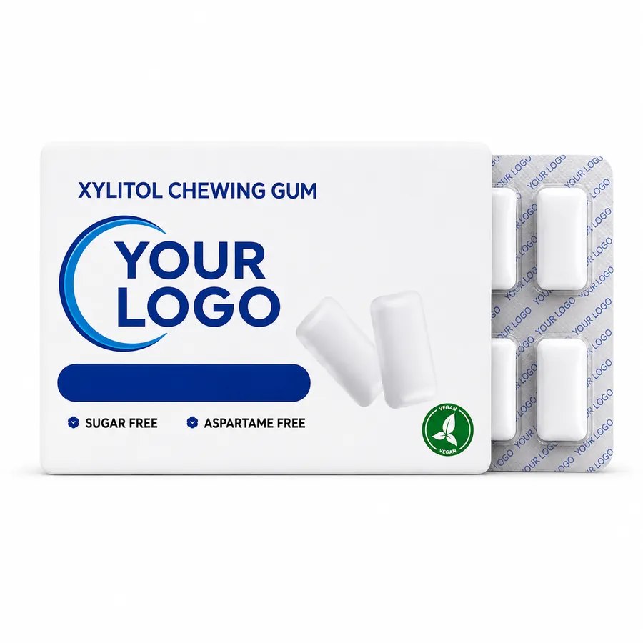 Blank private-label chewing gum pack ready for your brand and artwork