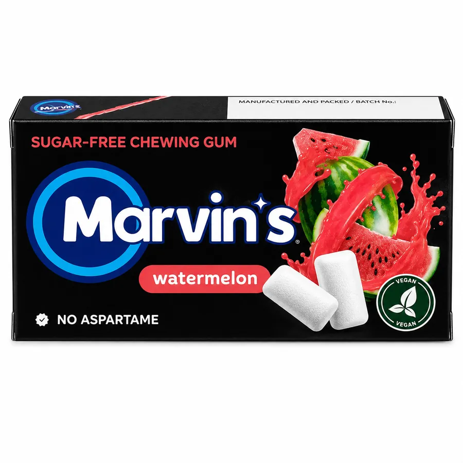 Marvin's sugar-free chewing gum with a watermelon flavour